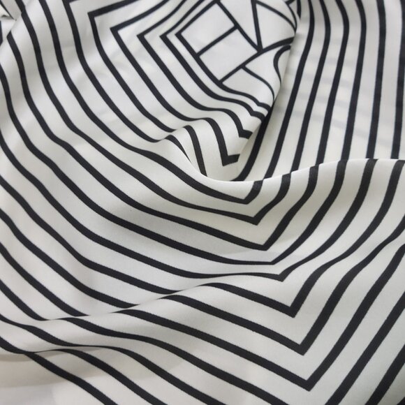 ✨Luxury Elegant Bandana Silky Square Scarf WHITE BLANK Striped Multifunctional✨ - Picture 5 of 7